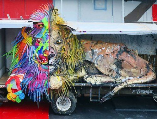 Художник превращает мусор в животных, чтобы напомнить нам о загрязнении планеты (29 фото)